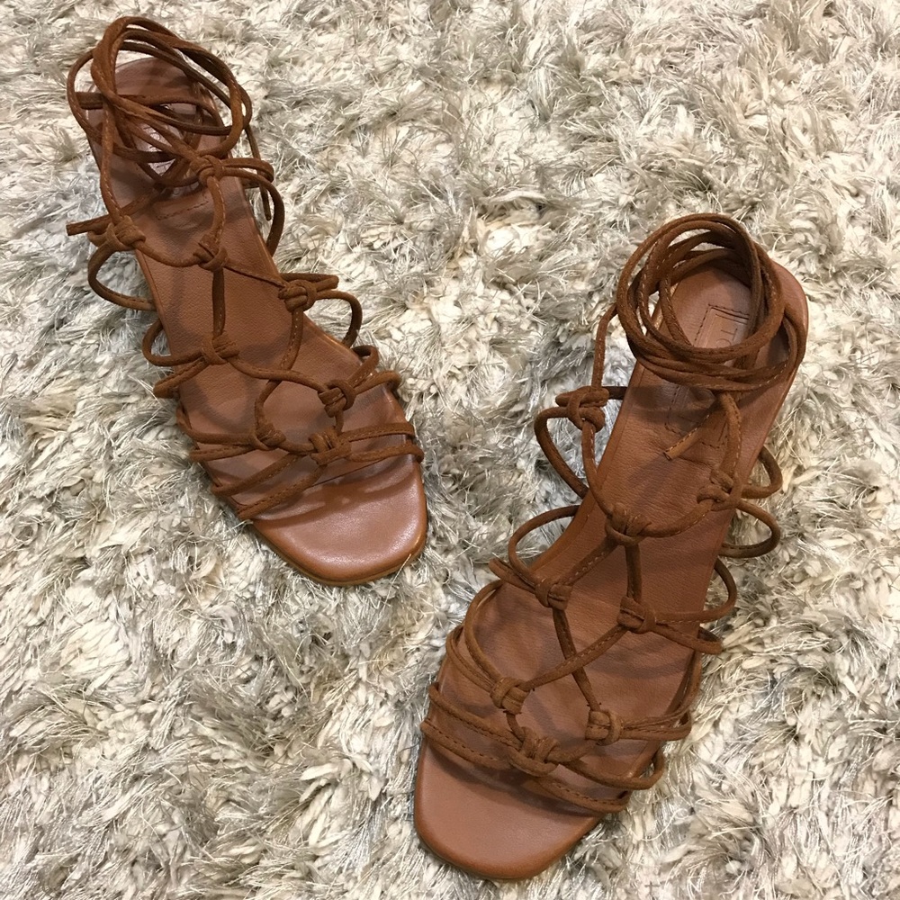 Topshop Knotted Suede Lace Up Sandals